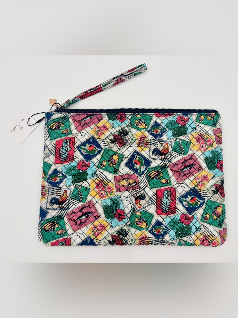 Vera Bradley Cuban Stamps Wet Dry Ditty Bag Wristlet NWT